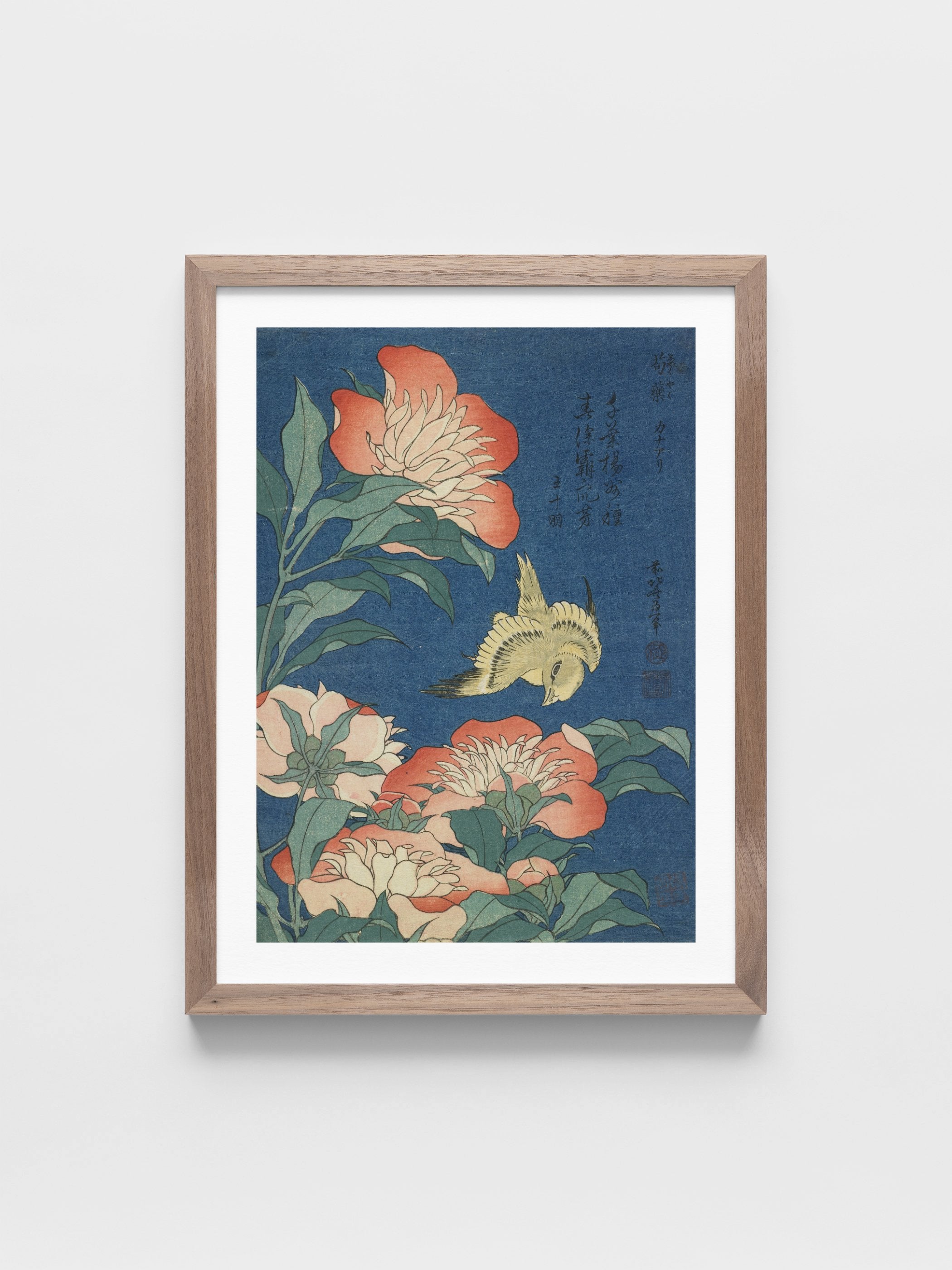 Katsushika Hokusai - Peonies and Canary