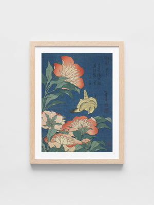 Katsushika Hokusai - Peonies and Canary
