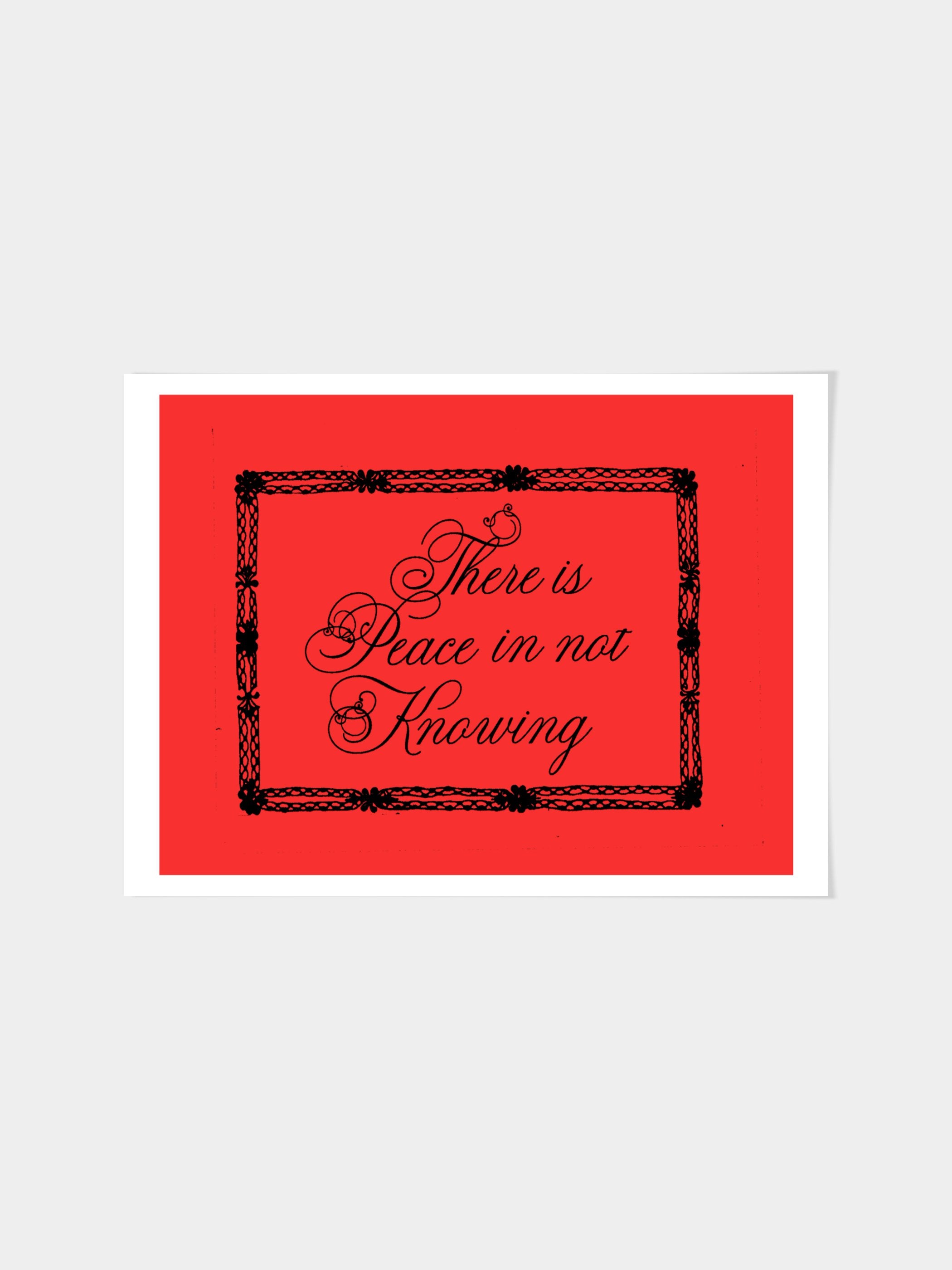 Jordan Schiffer - There is Peace in not Knowing