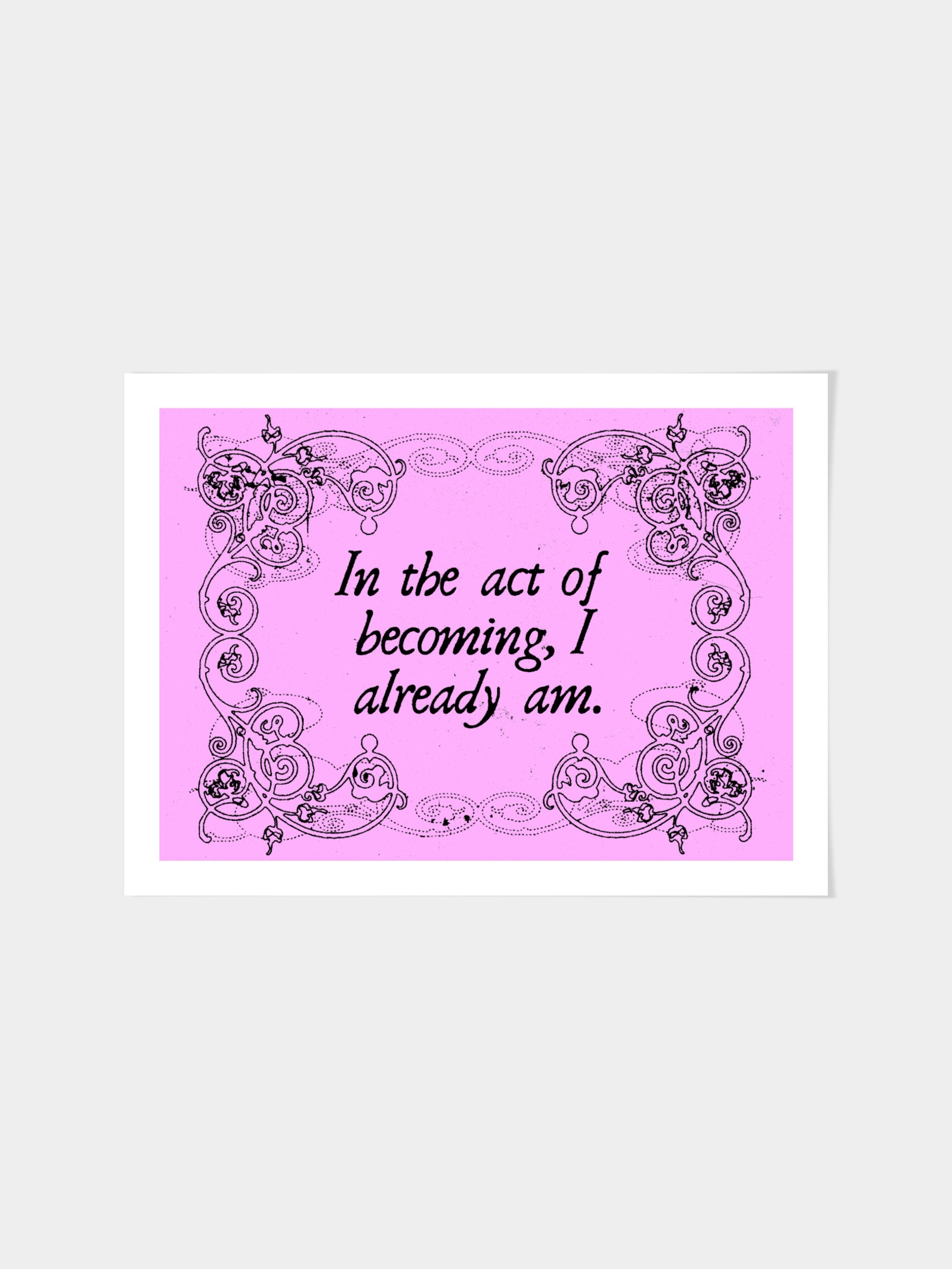 Jordan Schiffer - In the act of becoming, I already am