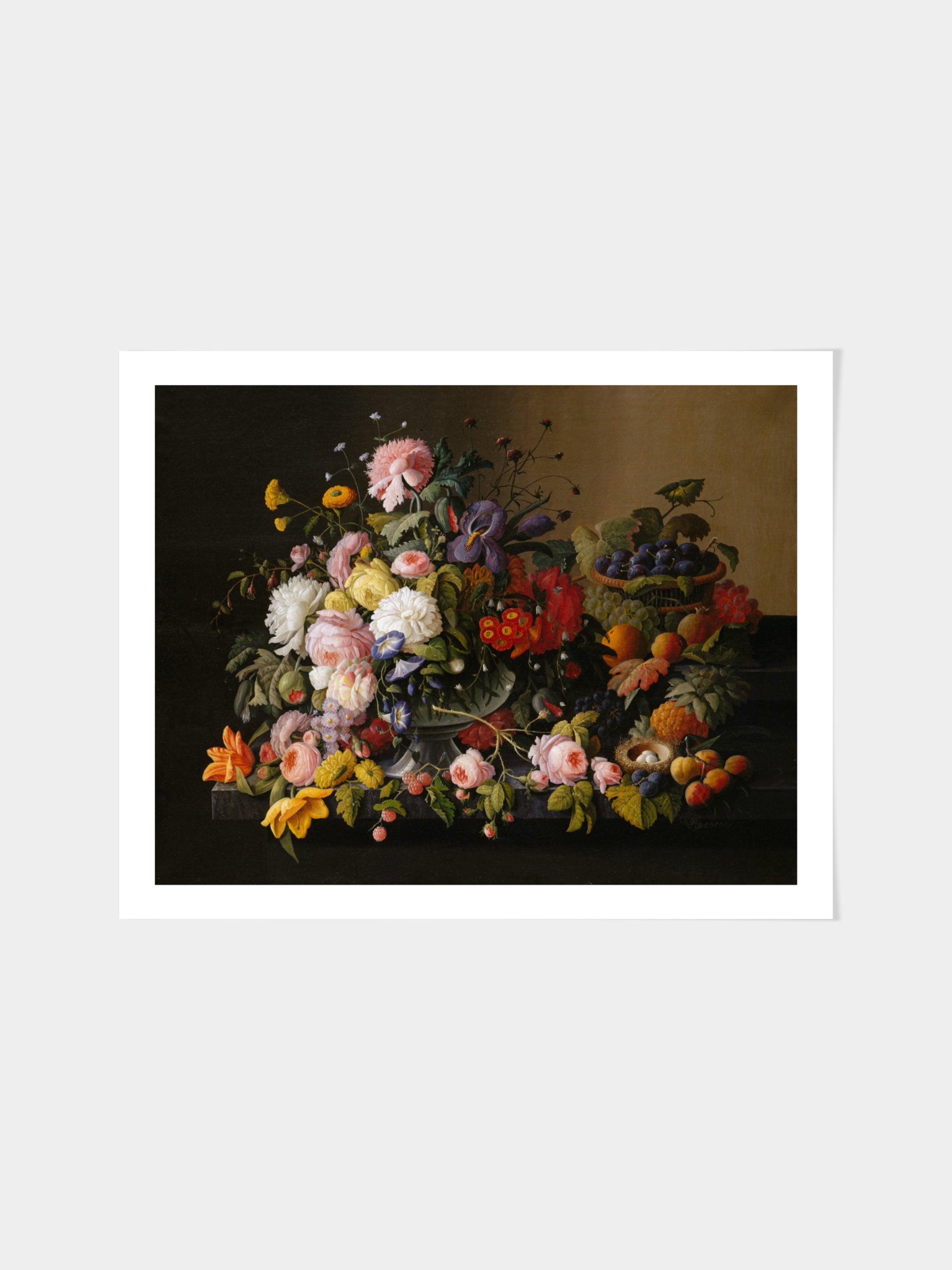 Severin Roesen - Still Life: Flowers and Fruit