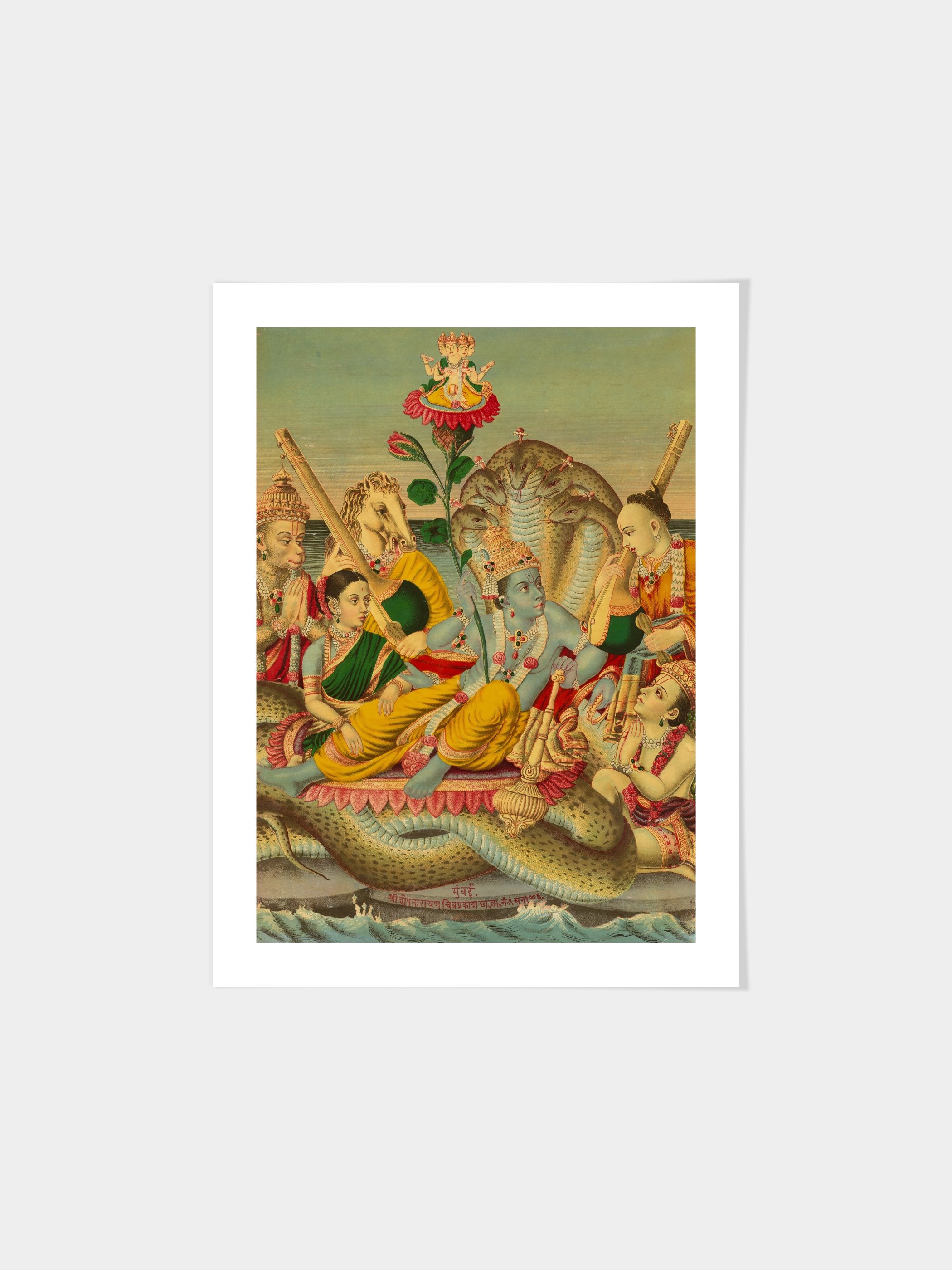 Vishnu Narayana on the divine serpent Shesha (Shri Sheshanarayana)