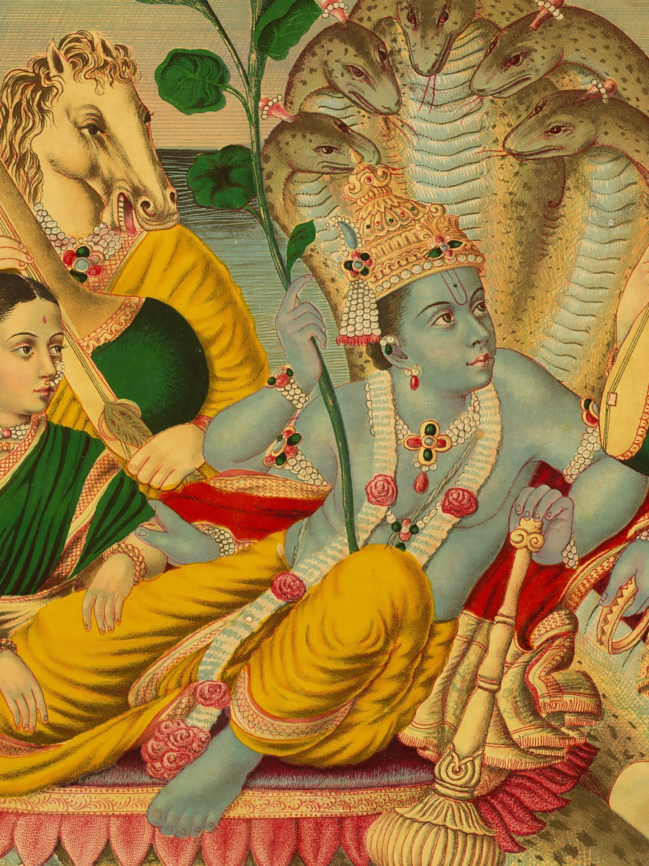 Vishnu Narayana on the divine serpent Shesha (Shri Sheshanarayana)