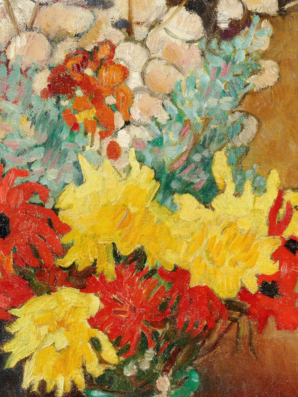 Louis Valtat - Cruche verte, dahlias et fleurs