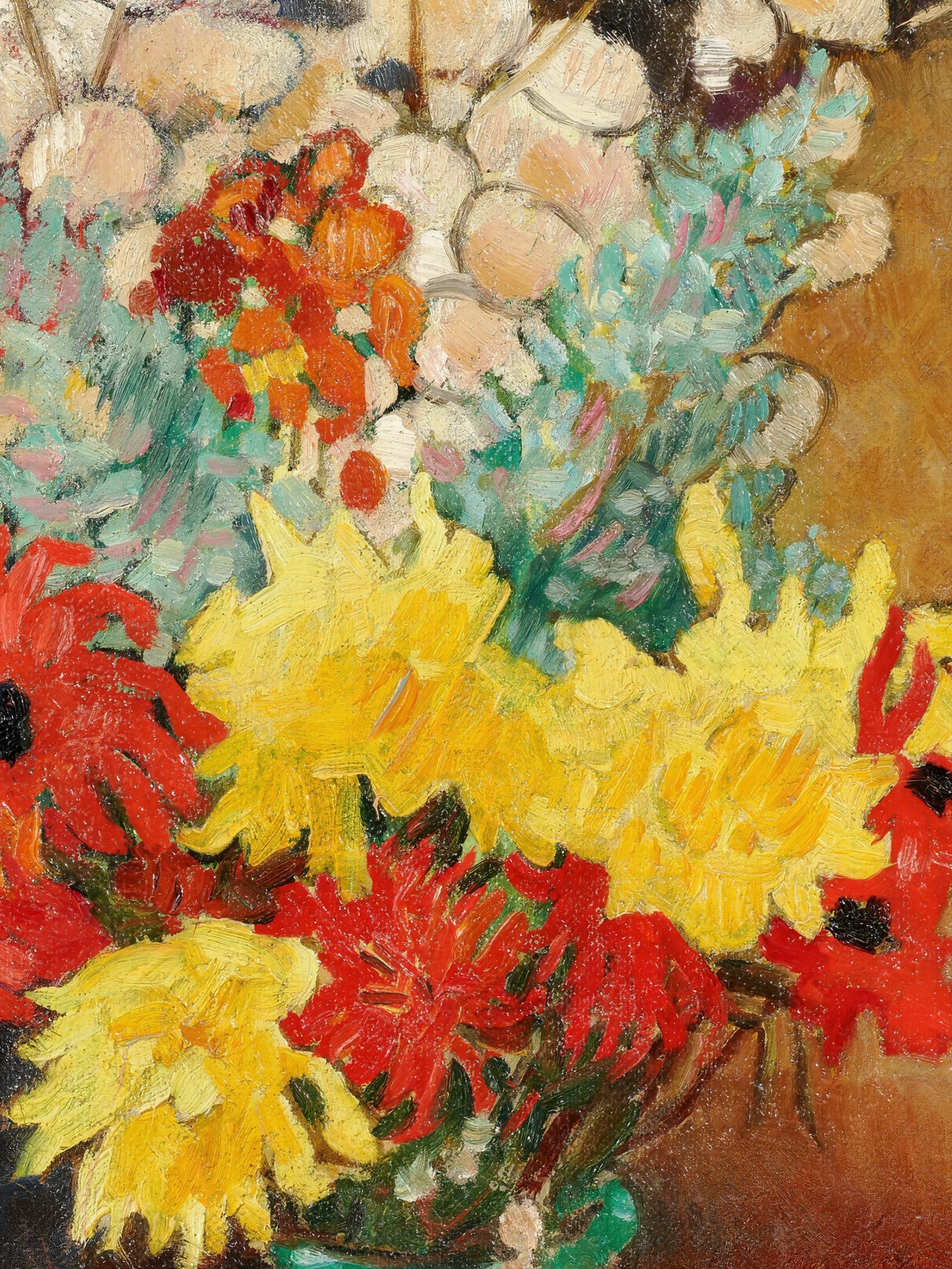Louis Valtat - Cruche verte, dahlias et fleurs