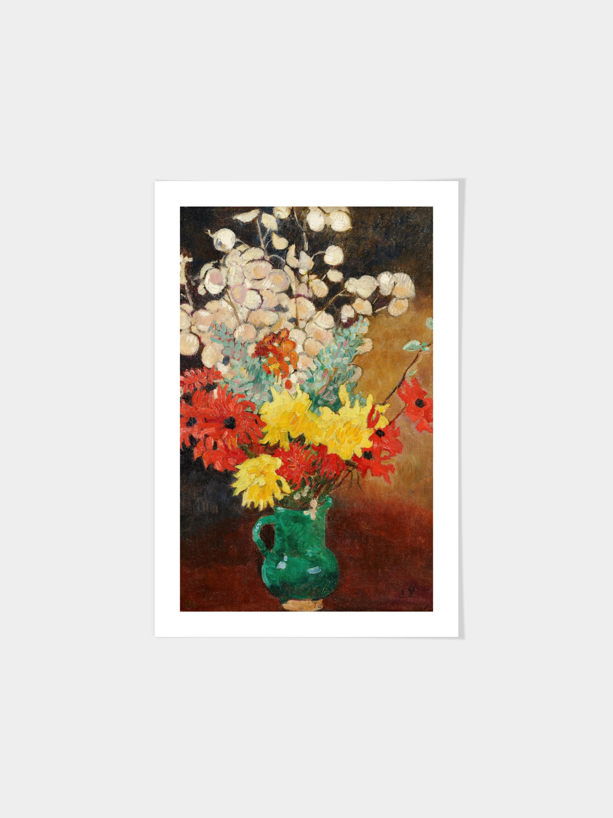 Louis Valtat - Cruche verte, dahlias et fleurs