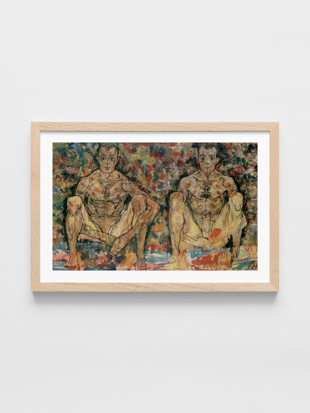 Egon Schiele - Hockendes Maennerpaar