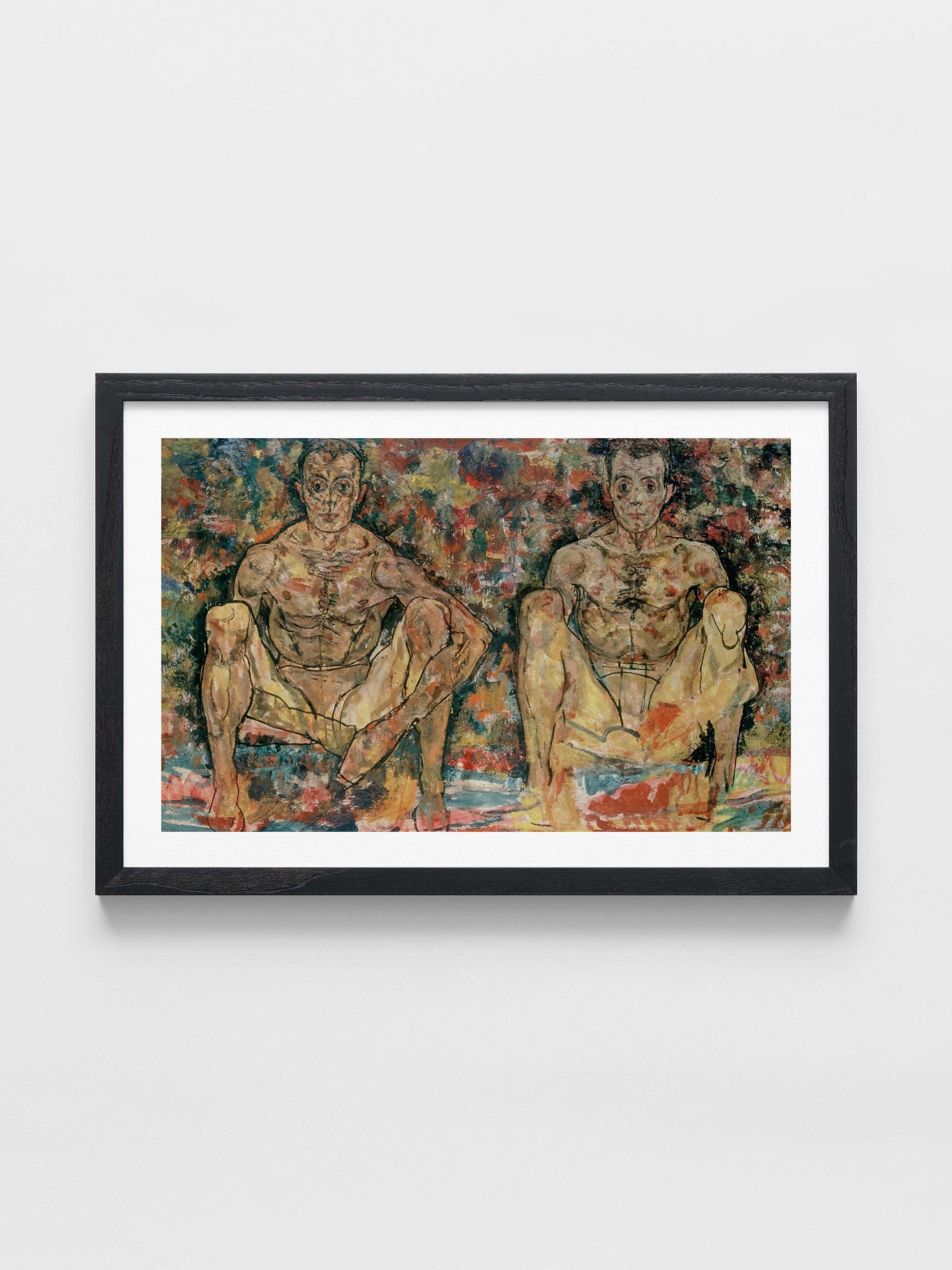 Egon Schiele - Hockendes Maennerpaar