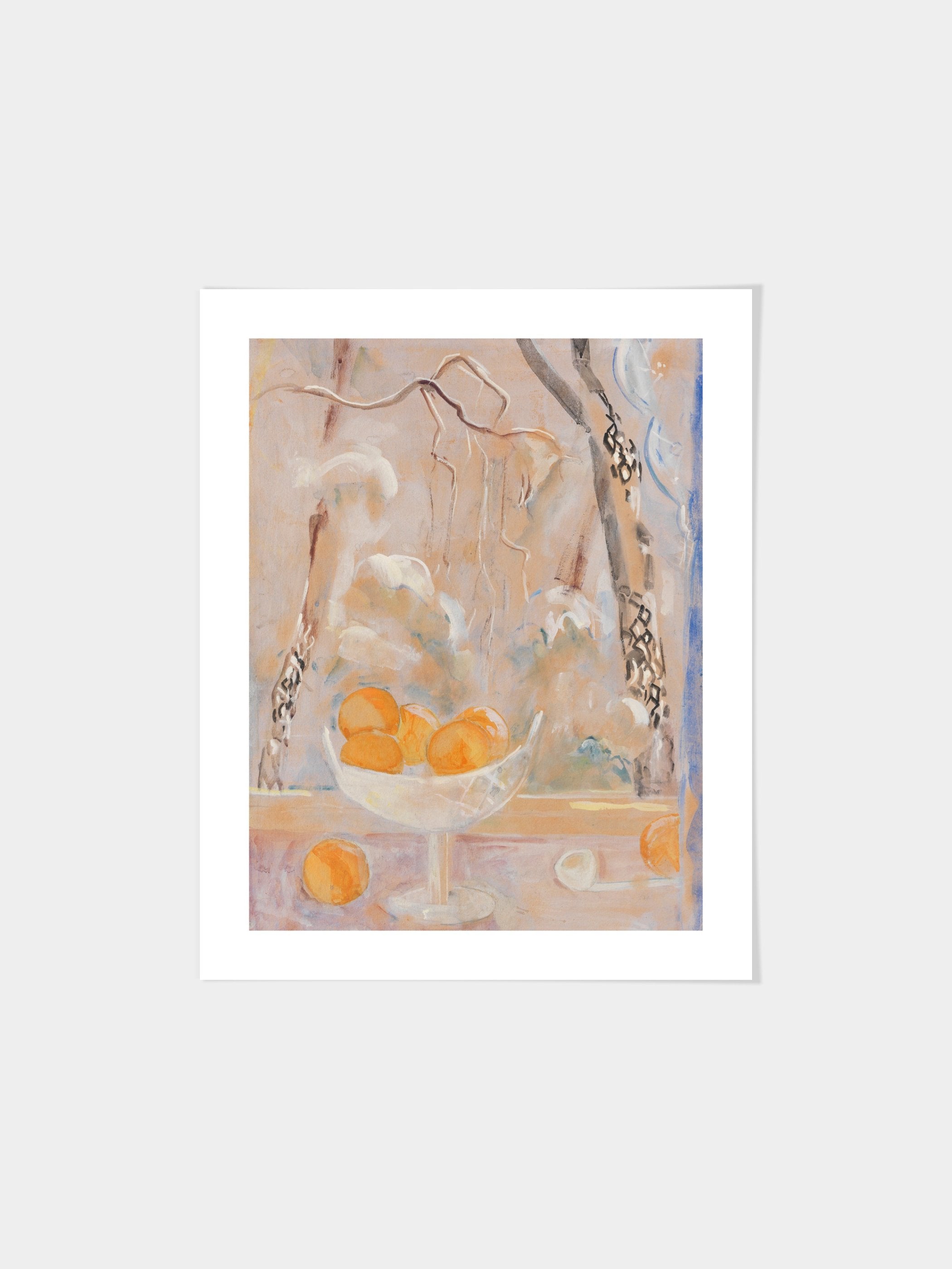 Oskar Moll - Obstschale mit Winterlandschaft
