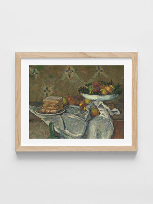 Paul Cezanne - Fruit bowl with a plate of biscuits