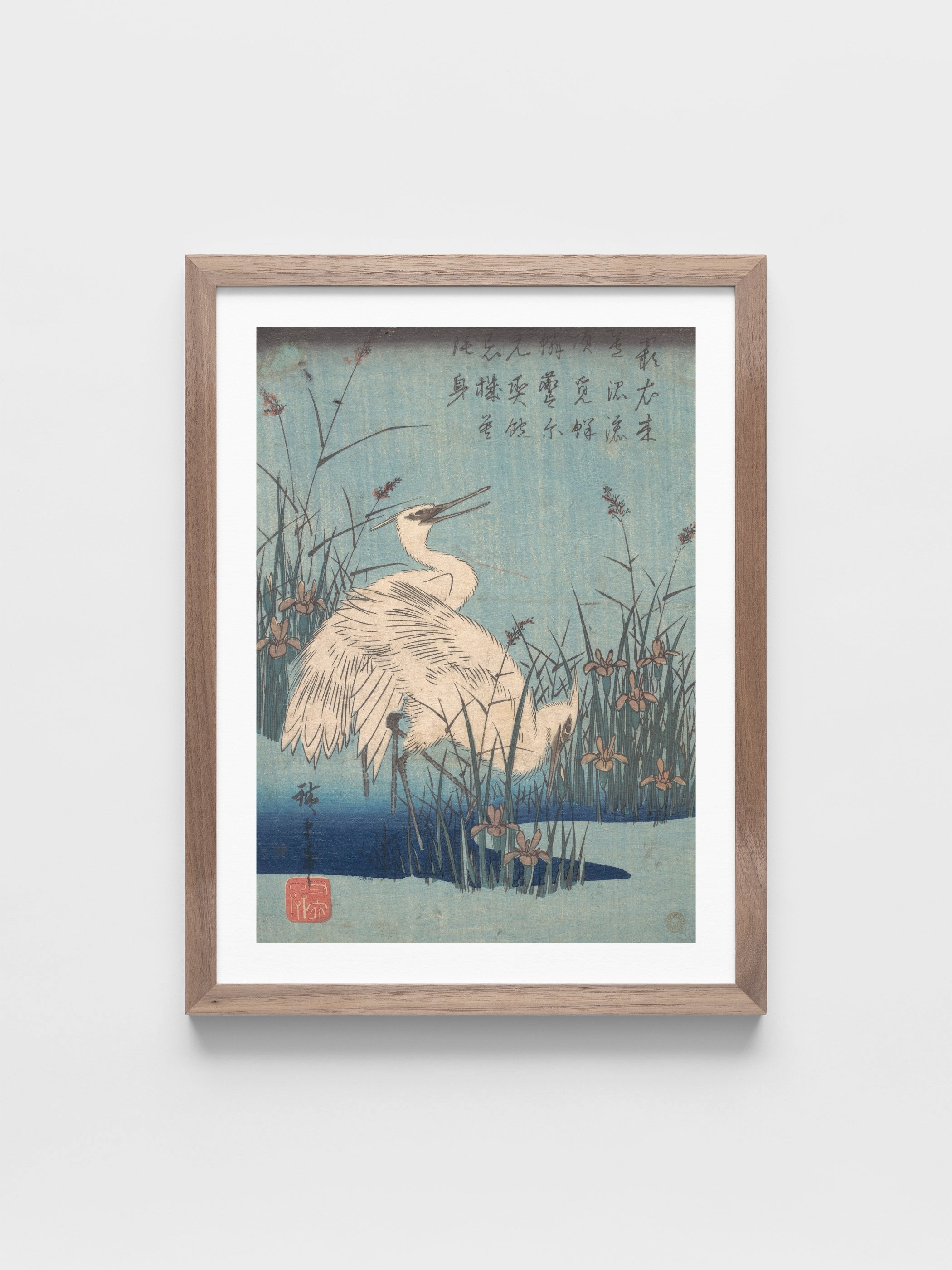Utagawa Hiroshige - Egret in Iris and Grasses