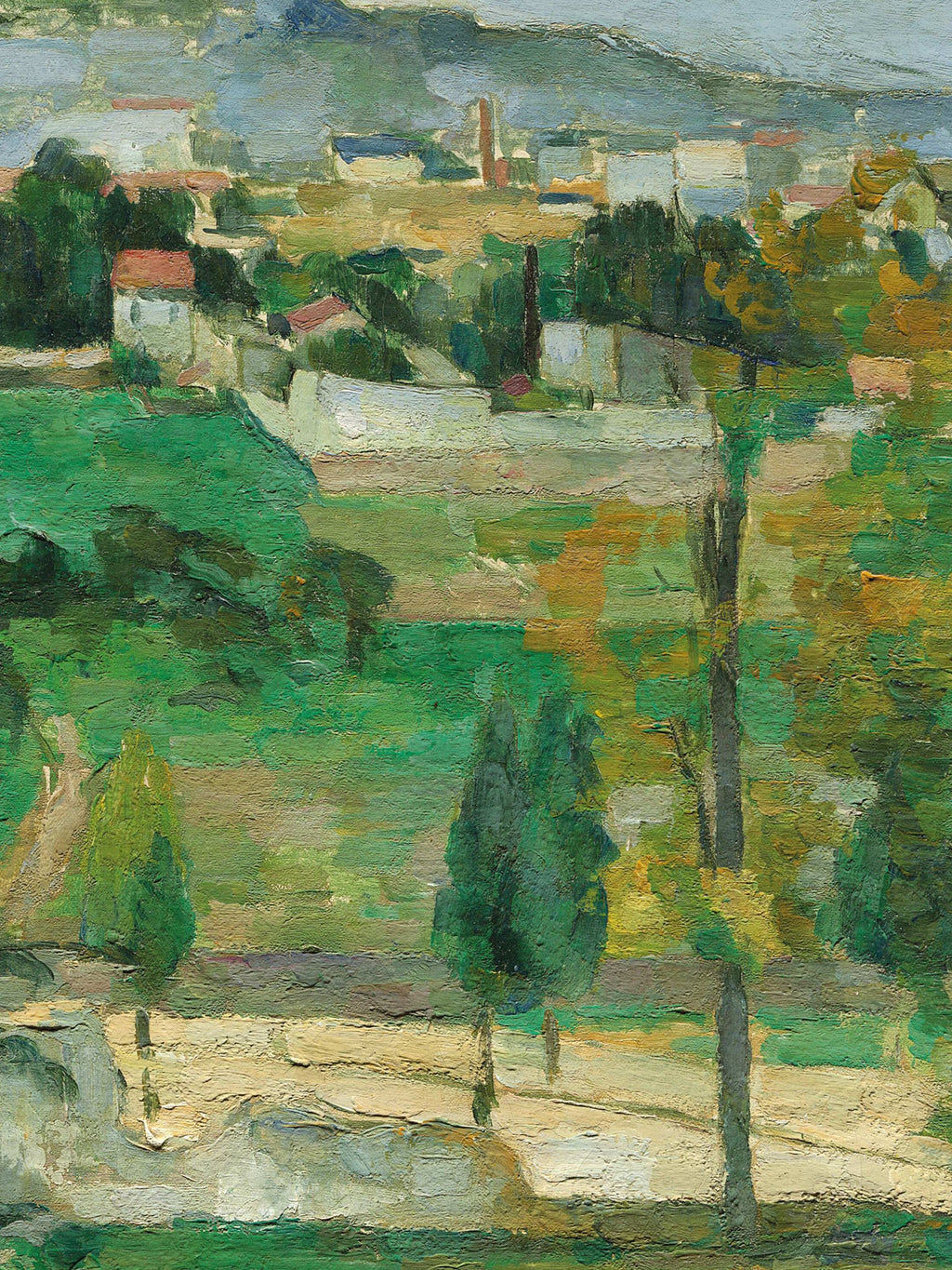 Paul Cezanne - Village behind trees, Ile-de-France