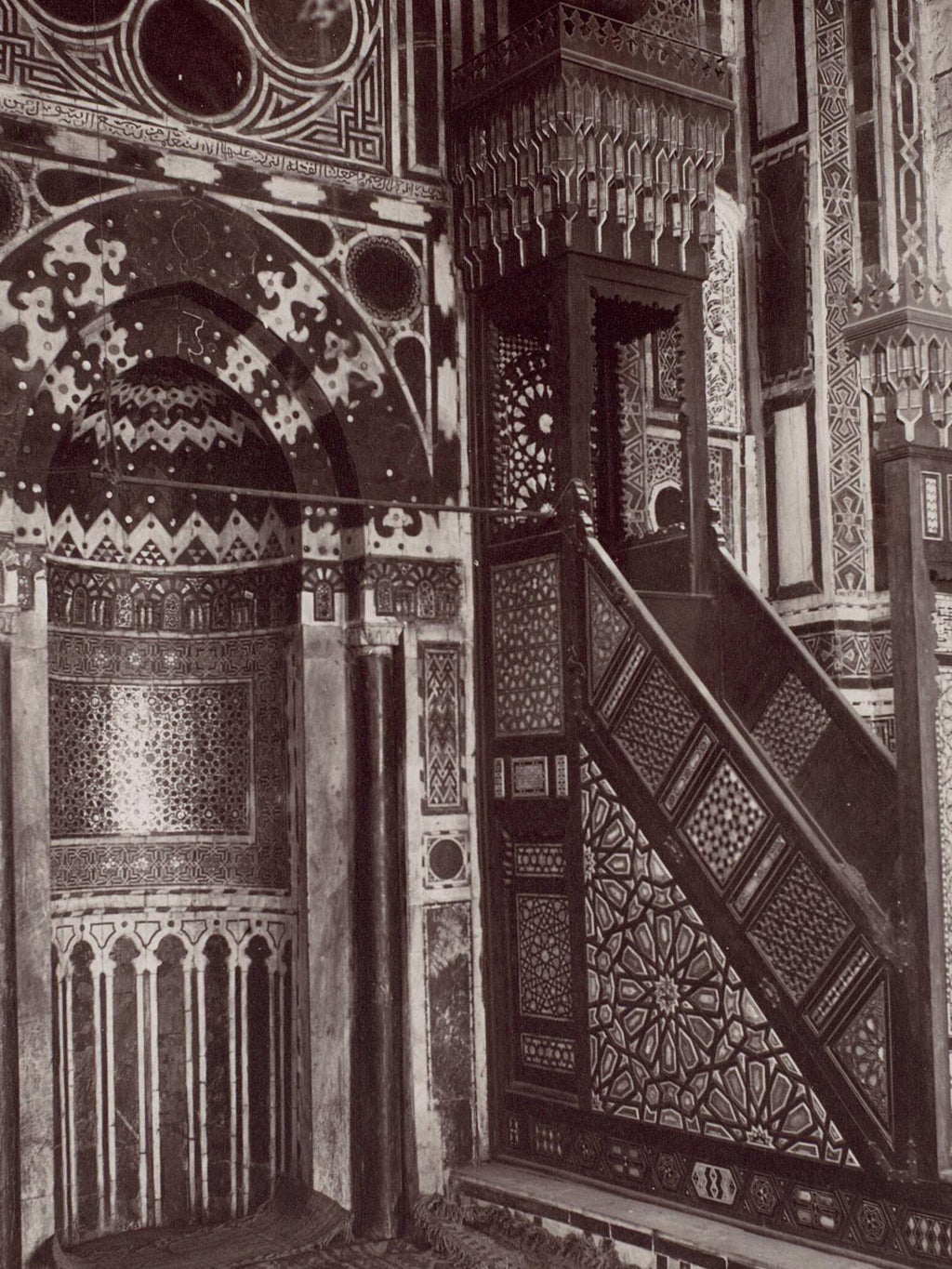 Félix Bonfils - Le Caire - Interieur de la mosquee El Bordei