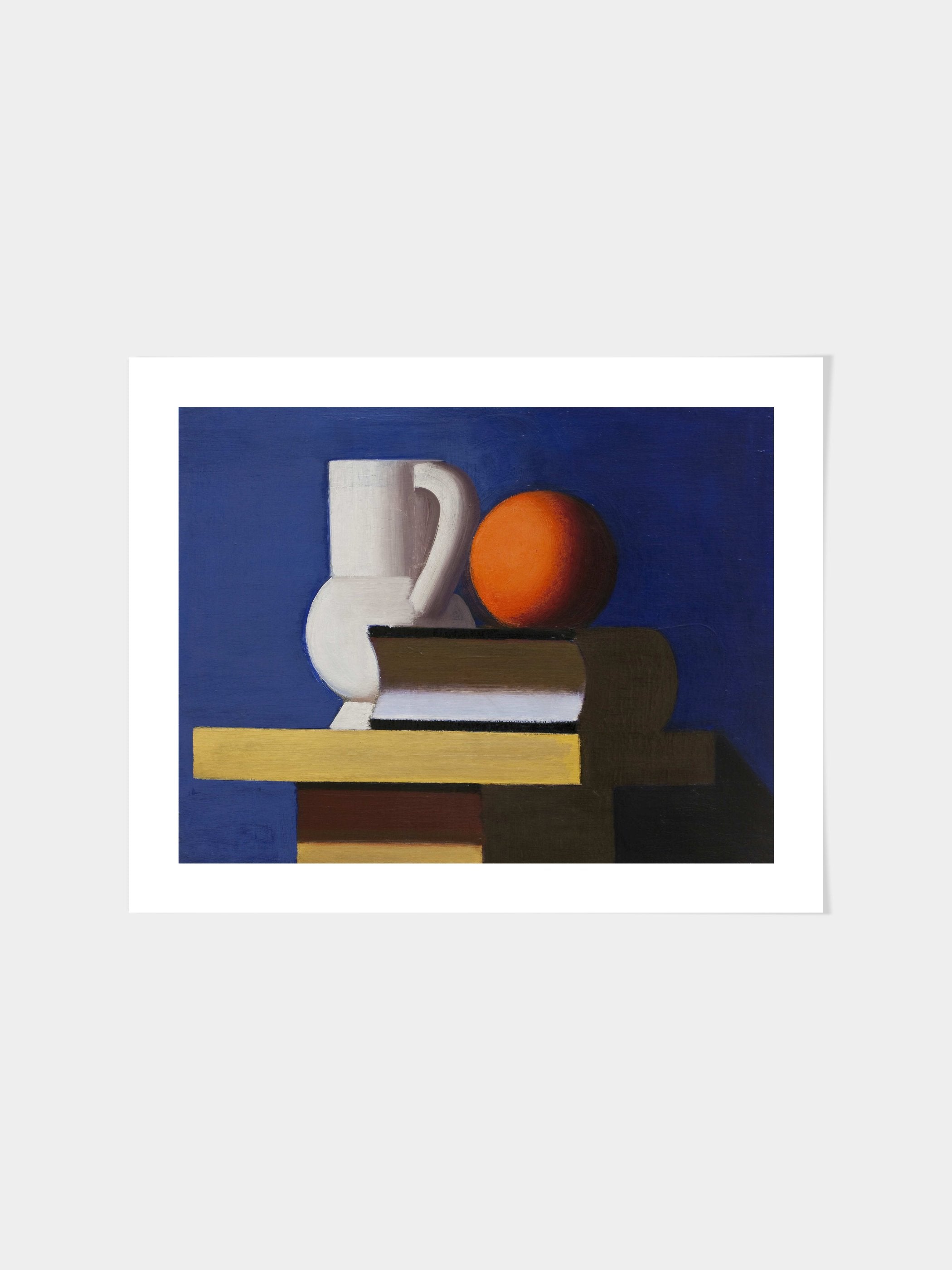 Vilhelm Lundstrøm - Still Life with White Jar, Orange and Book