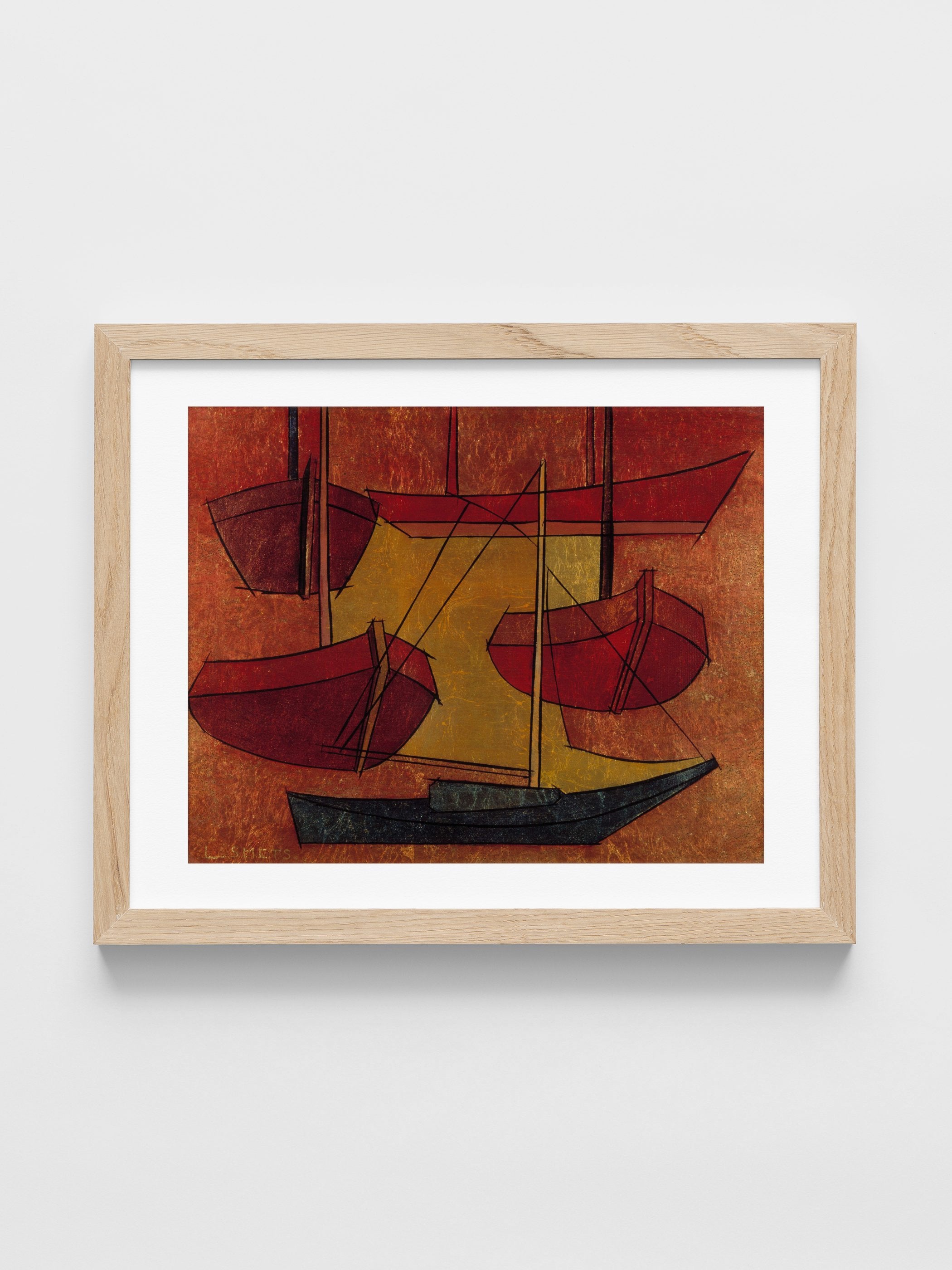 Léon Smets - Fishing boats in a harbor