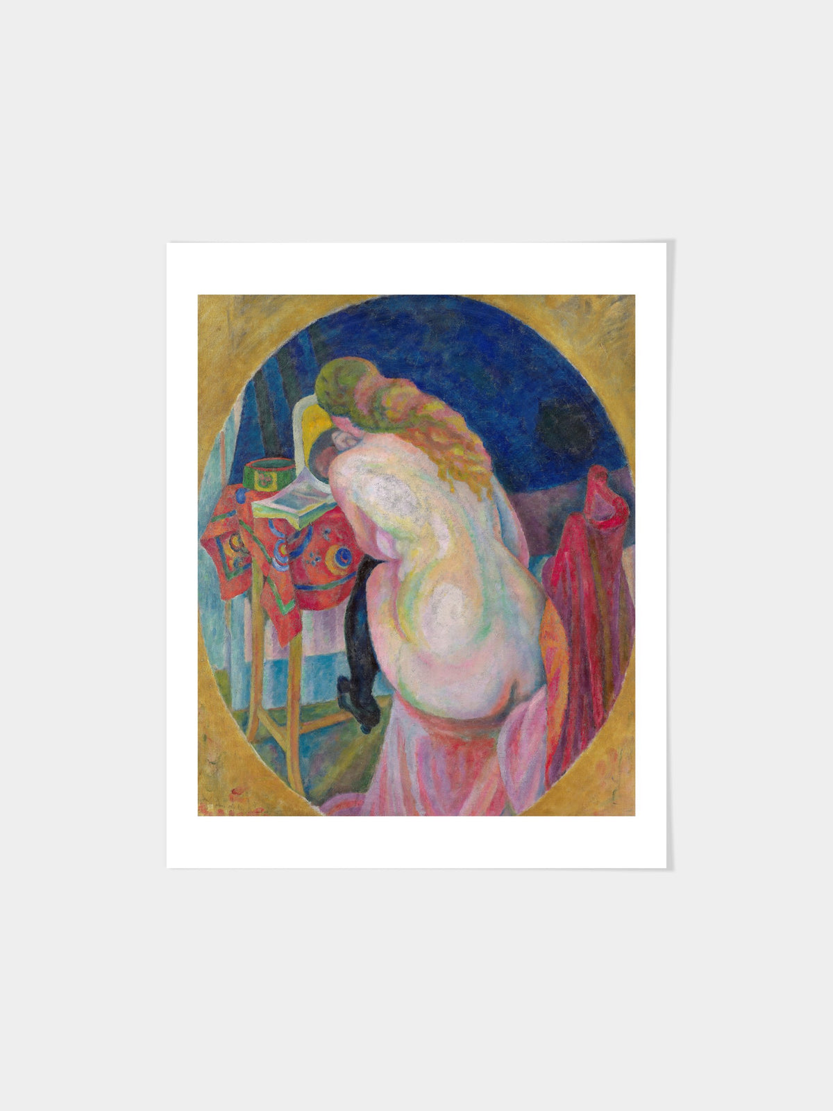 Nude woman reading