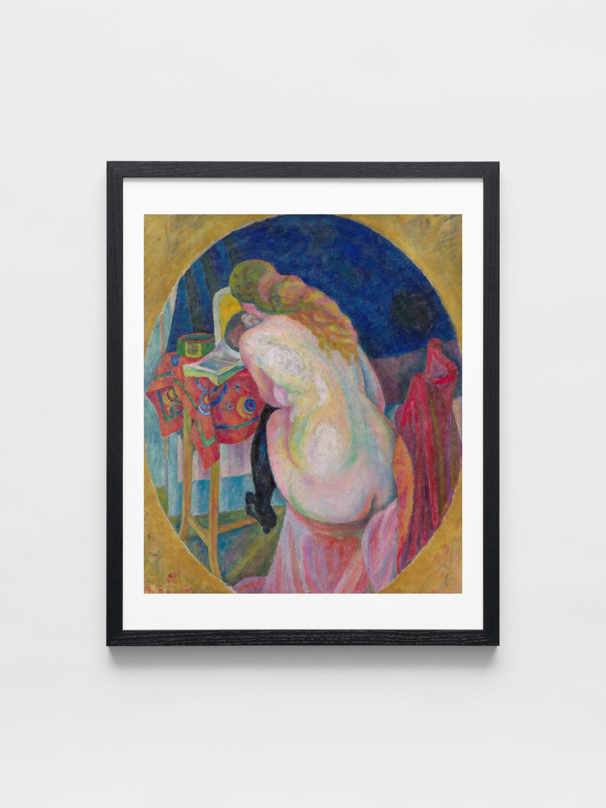 Nude woman reading
