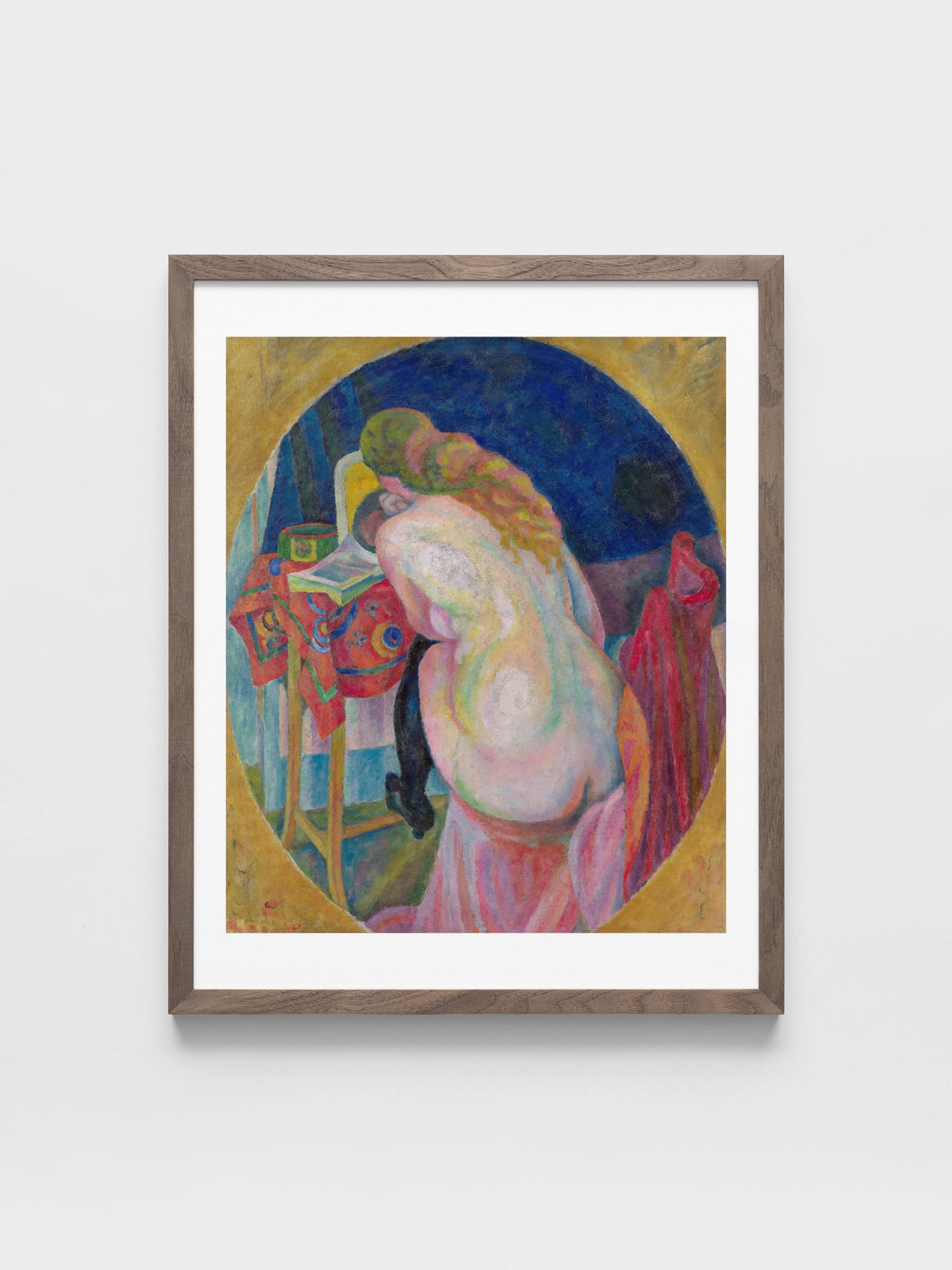 Nude woman reading