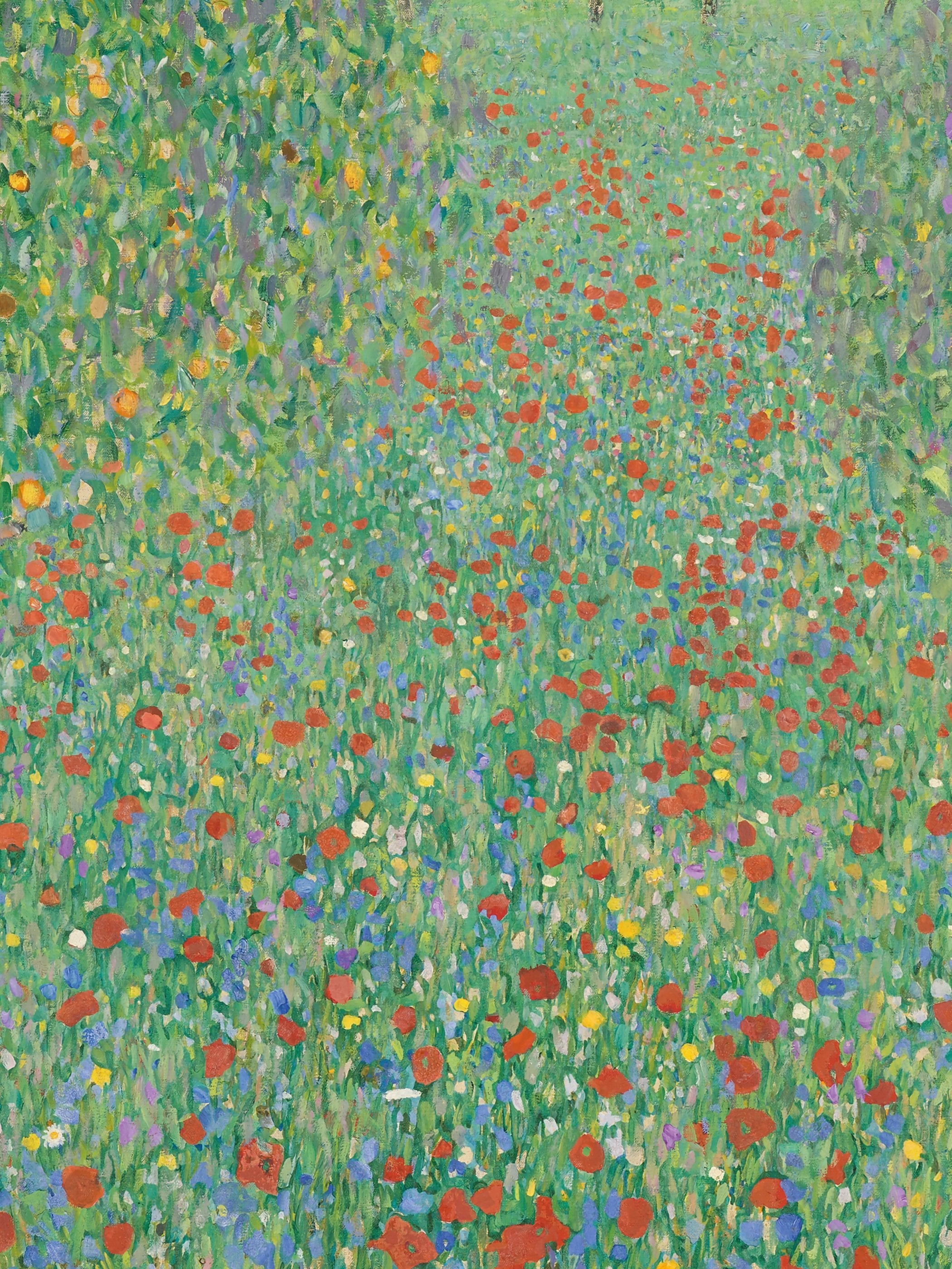 Gustav Klimt - Blühender Mohn Mohnwiese