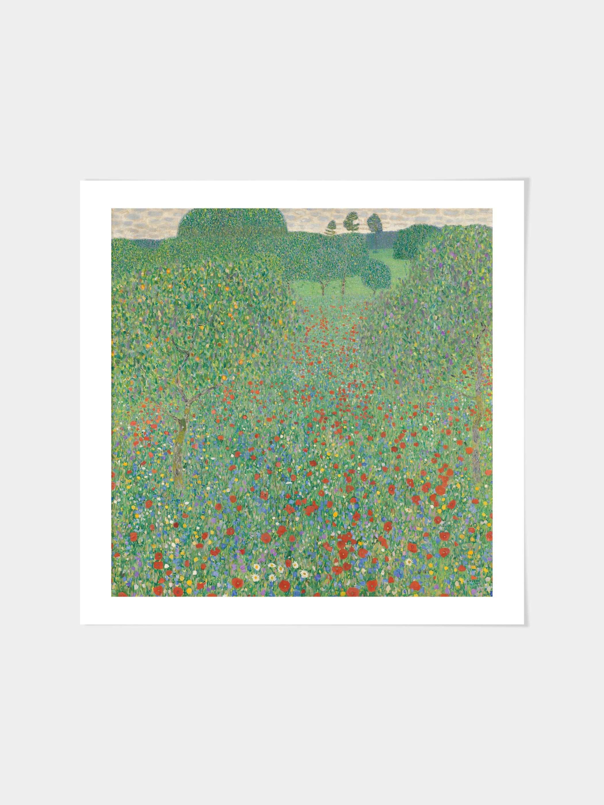 Gustav Klimt - Blühender Mohn Mohnwiese