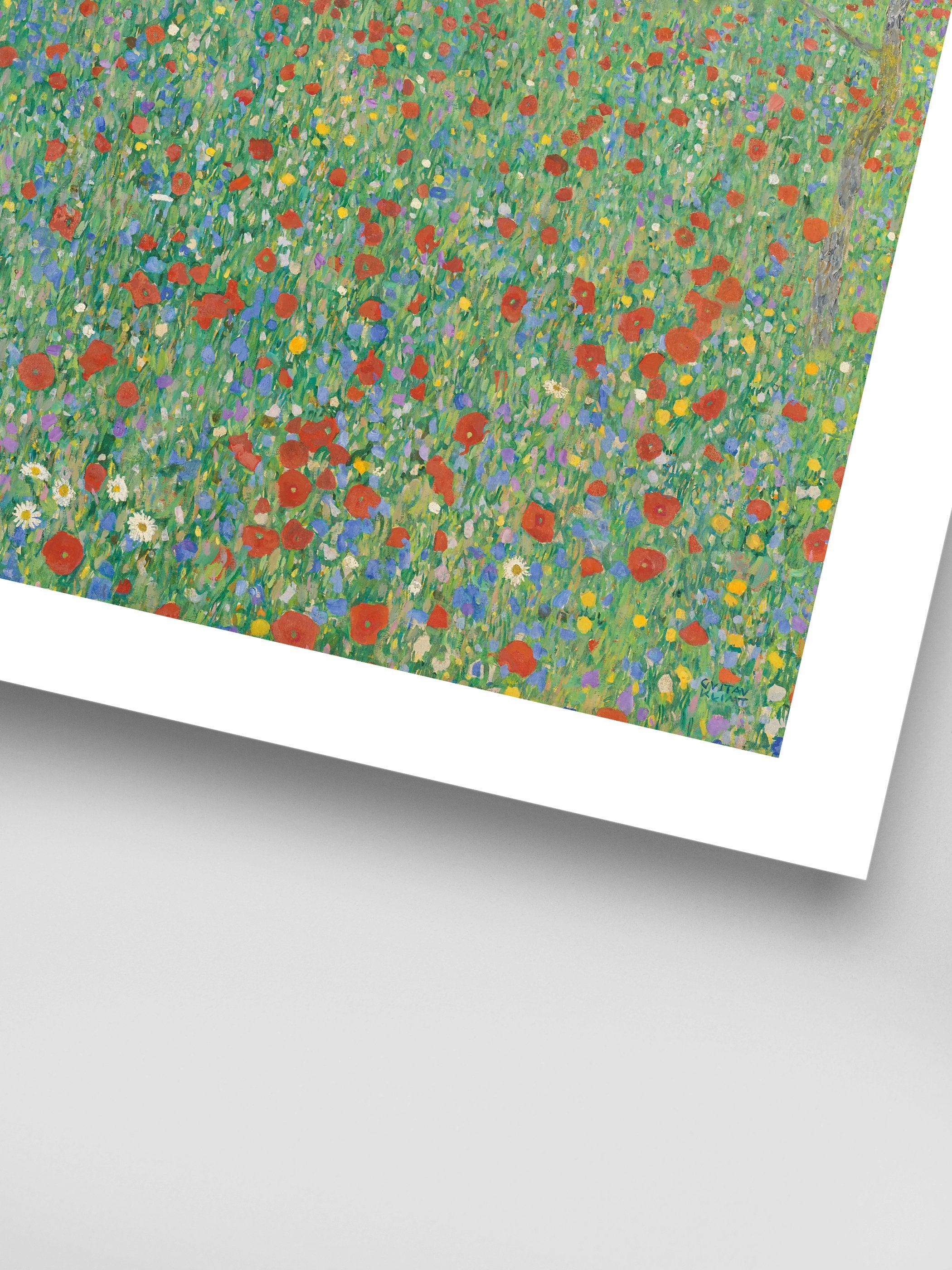 Gustav Klimt - Blühender Mohn Mohnwiese