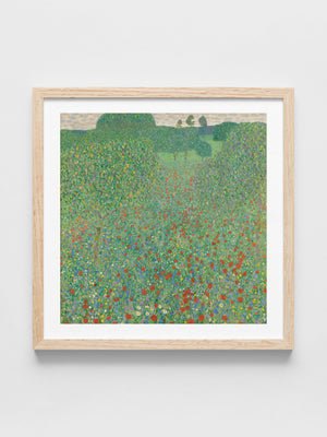 Gustav Klimt - Blühender Mohn Mohnwiese