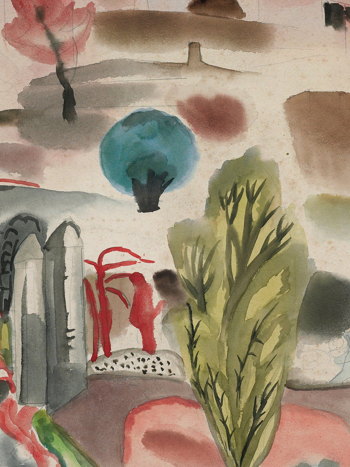 Hill with cypresses