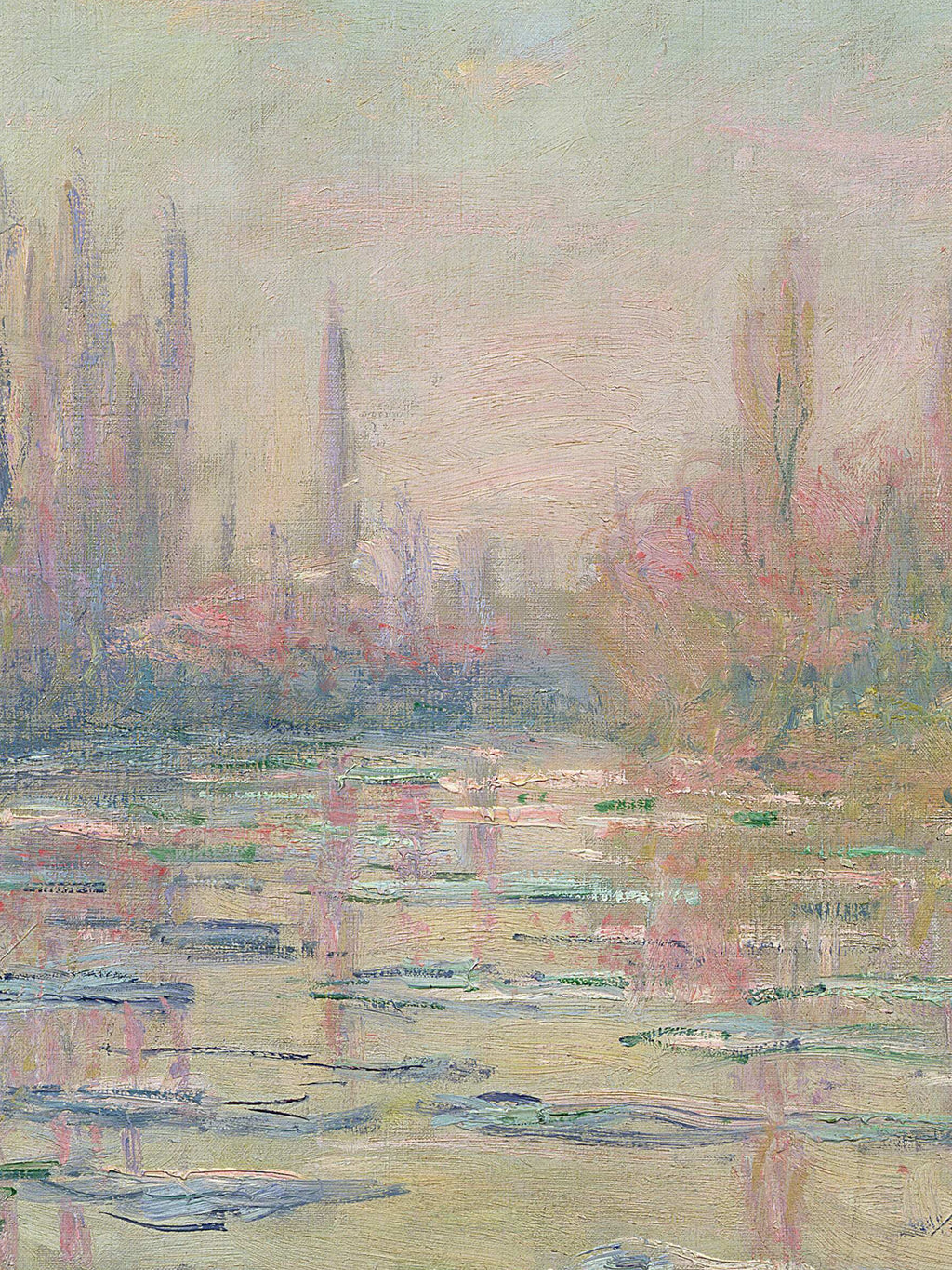 Claude Monet - The Thaw on the Seine, near Vetheuil, France