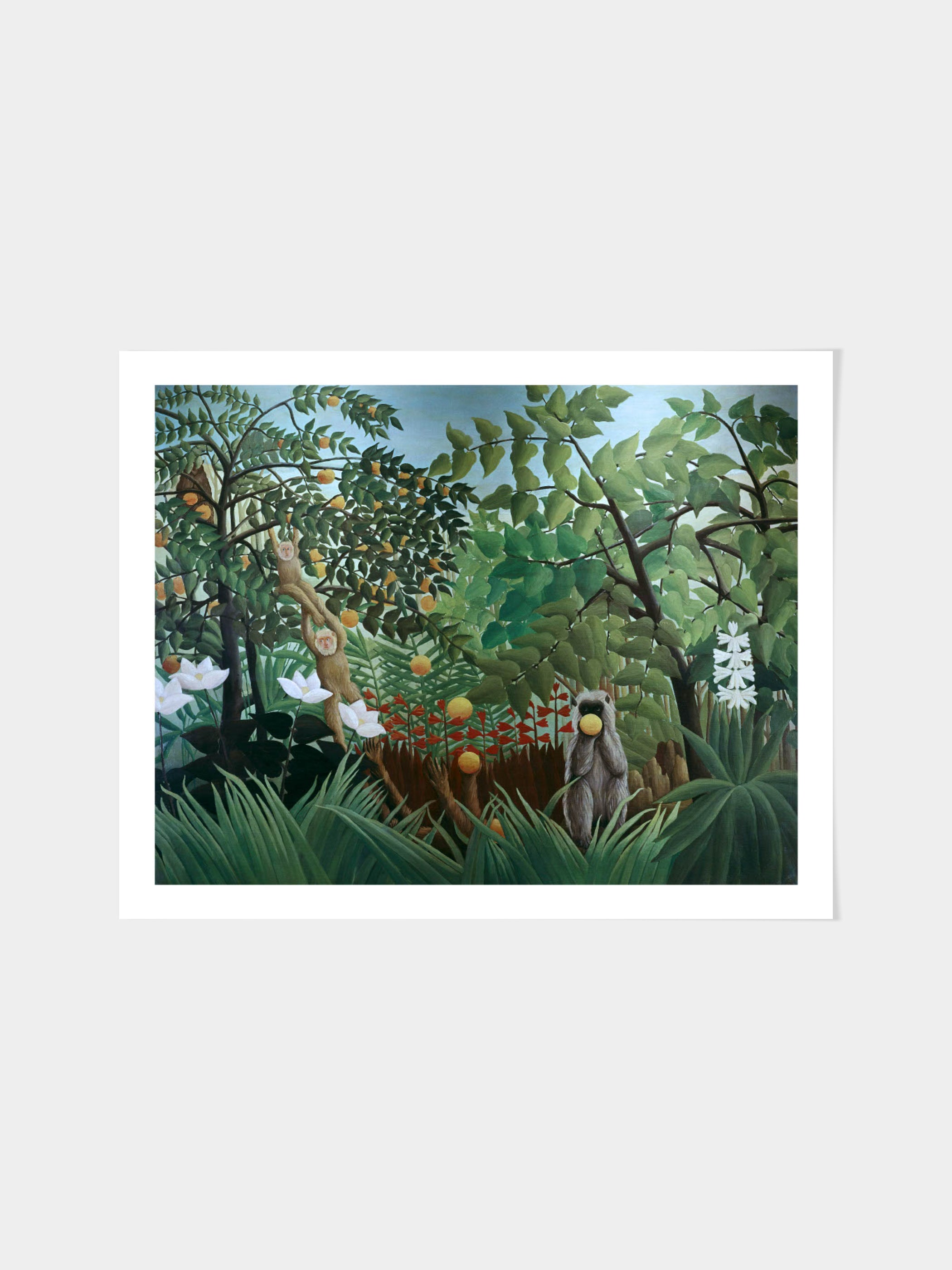Henri J.F. Rousseau - Exotic Landscape with monkey playing, 1910 (oil on canvas)