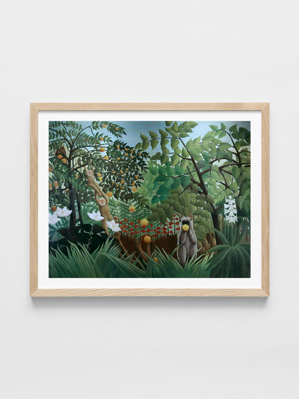 Henri J.F. Rousseau - Exotic Landscape with monkey playing, 1910 (oil on canvas)