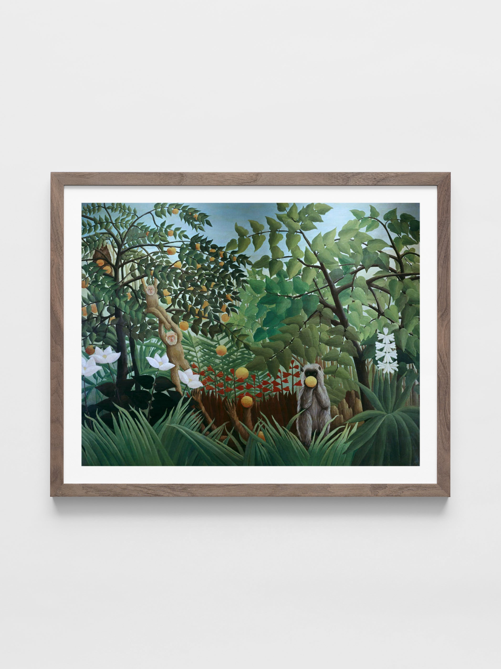 Henri J.F. Rousseau - Exotic Landscape with monkey playing, 1910 (oil on canvas)