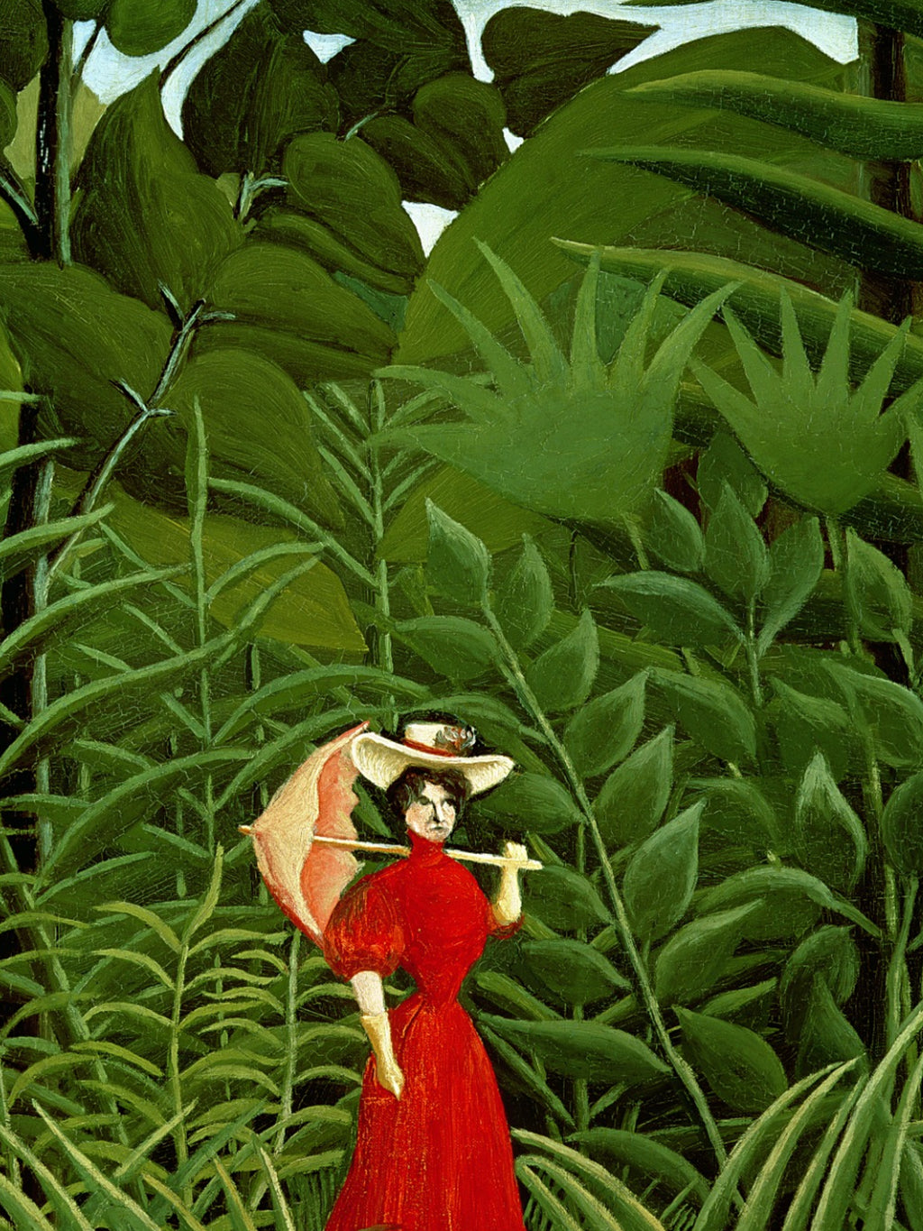 Henri J.F. Rousseau - Woman in Red in the Forest