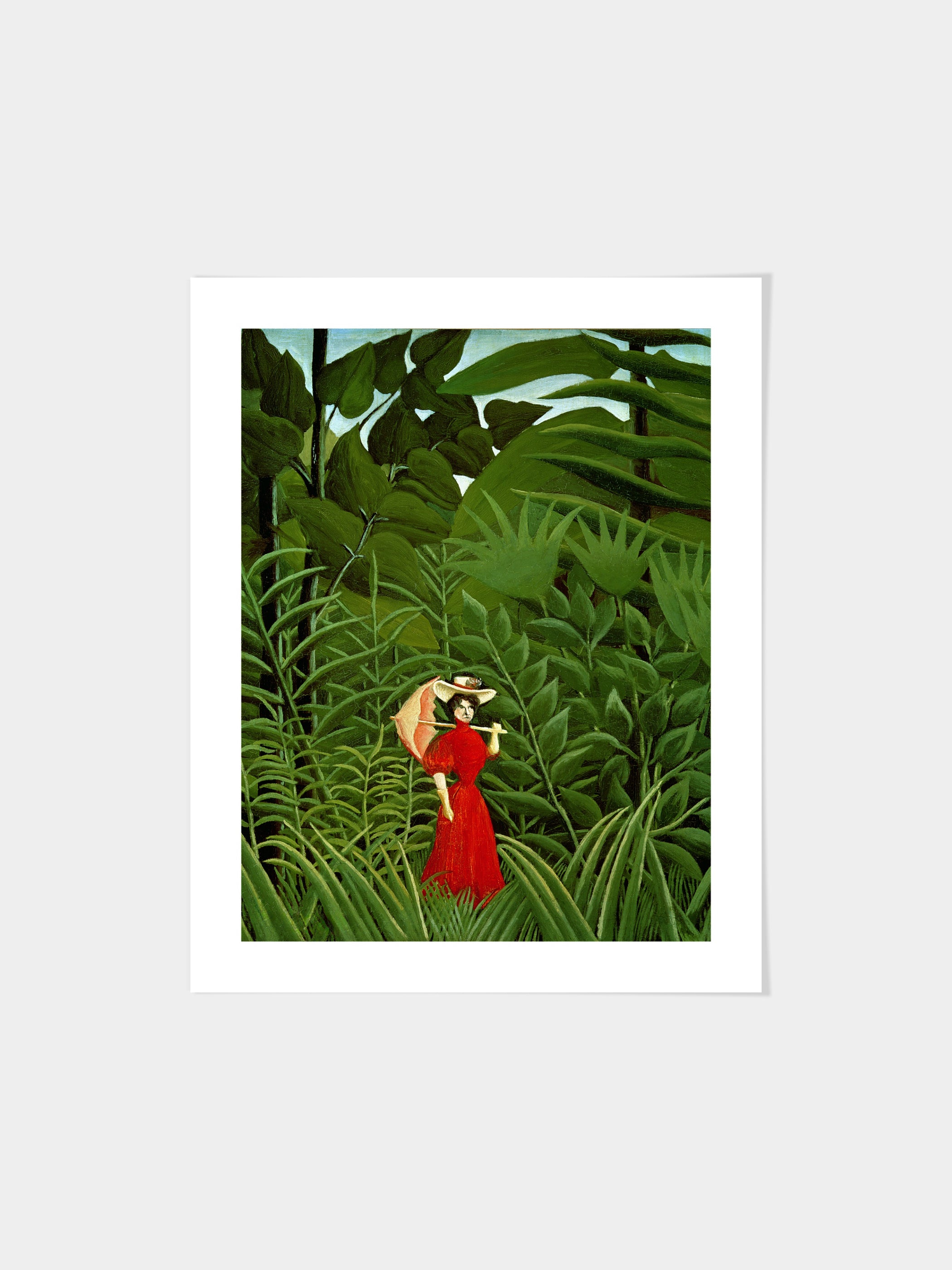 Henri J.F. Rousseau - Woman in Red in the Forest
