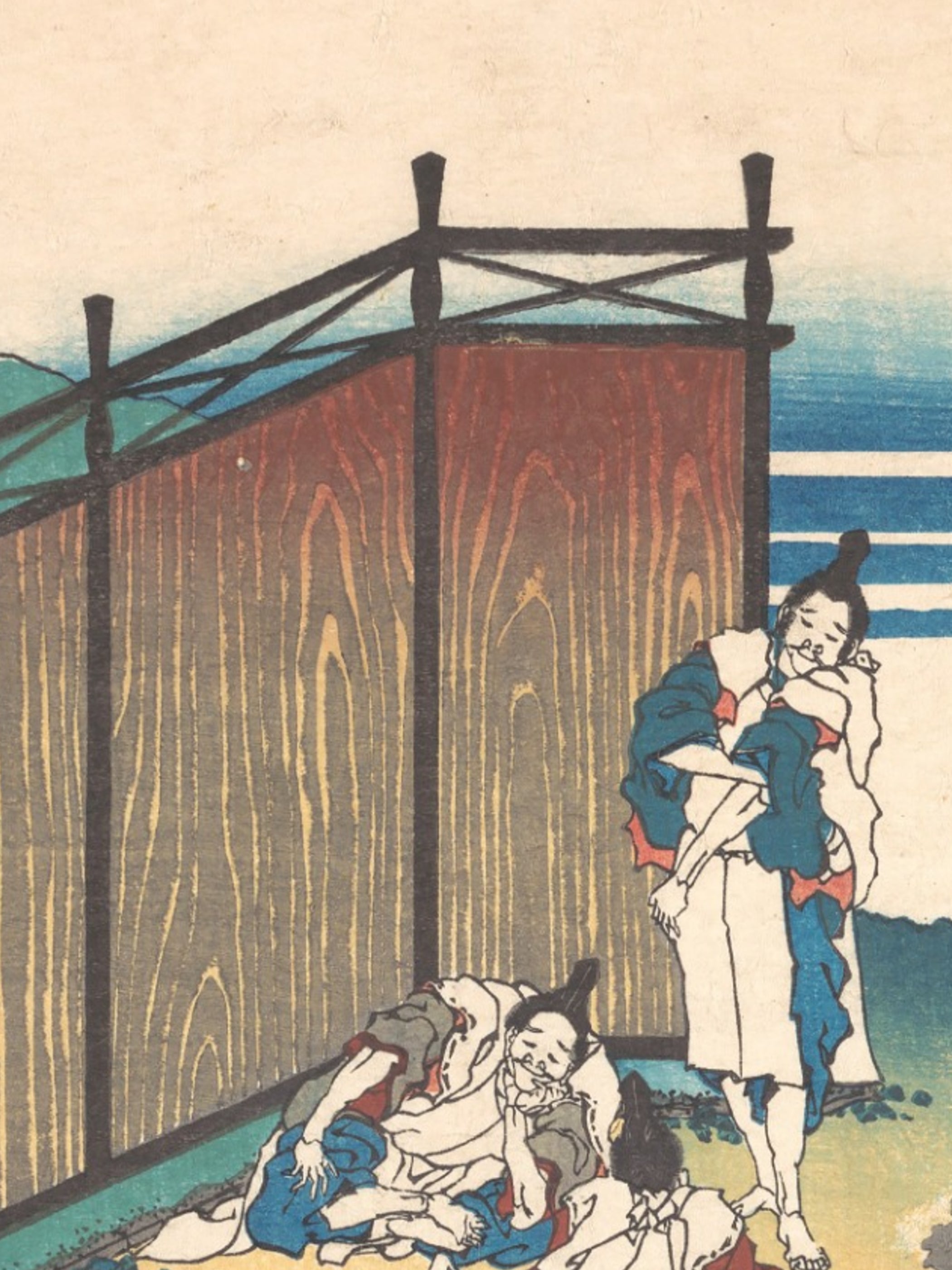 Katsushika Hokusai - Poem by Ōnakatomi no Yoshinobu Ason, from the series One Hundred Poems Explained by the Nurse (Hyakunin isshu uba ga etoki)