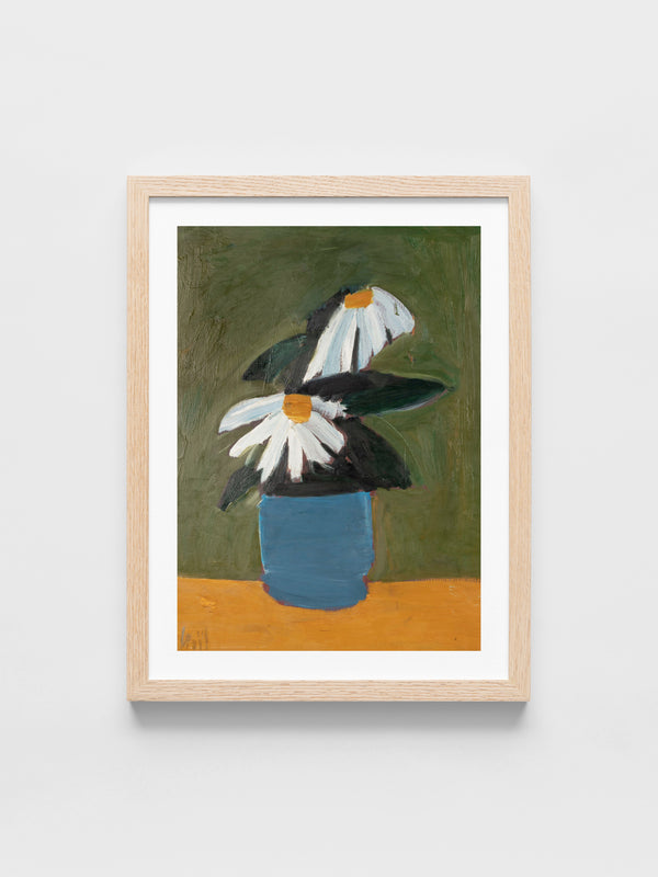 Fleurs au pot bleu
